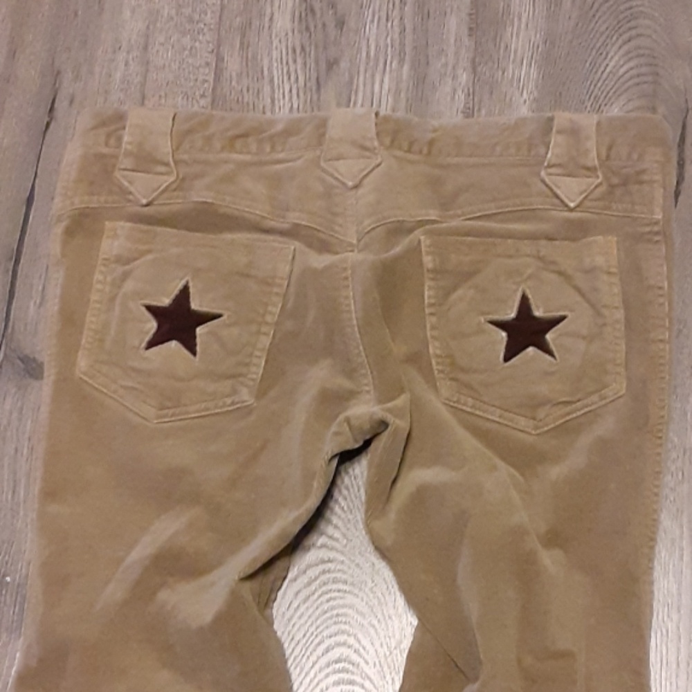 Dragonfly Clothing womens tan star corduroy pants - Picture 3 of 5